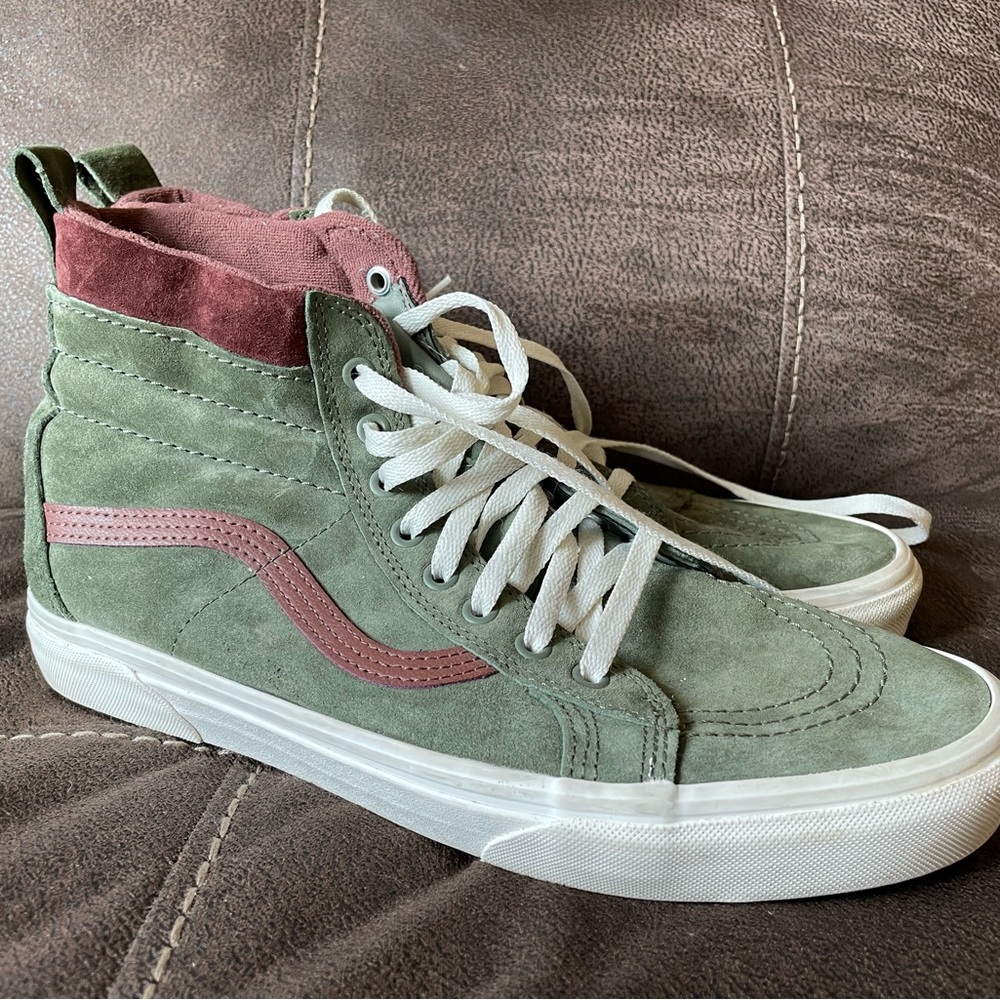 VANS Sk8 Hi MTE Deep Lichen Green Root Beer Brown White Mens Size 11